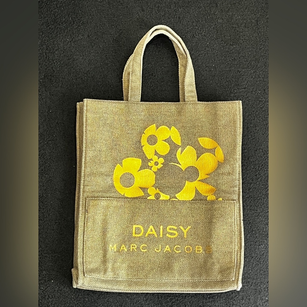 Marc Jacobs Daisy Canvas Tote with Gold Floral Design